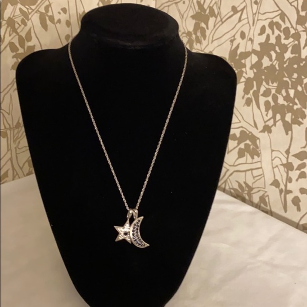 The stars and the moon dark sapphires necklace